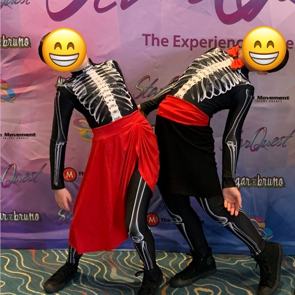 Skeleton Bodysuit Dance Costume Child Medium - Picture 6 of 6